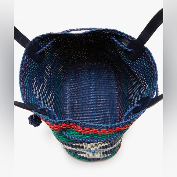 TORY BURCH WOVEN BAG IN NAVY SEA - Picture 3 of 4